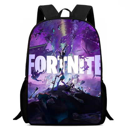 Mochila Escolar Fortnite de 15 Polegadas com Desenho Animado para Crianças, Meninos e Meninas, Mochila Leve com Estampado de Jogo, Grande, Adequada para Idades dos 5 aos 8 Anos