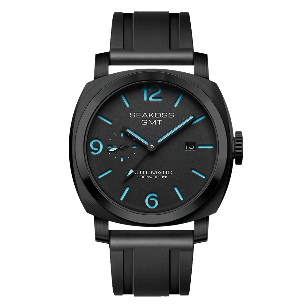 SEAKOSS GMT Men‘s Diving Automatic Mechanical Watches Seagull ST2557 Movement 316L Super Luminous Calendar 10Bar Reloj Homber
