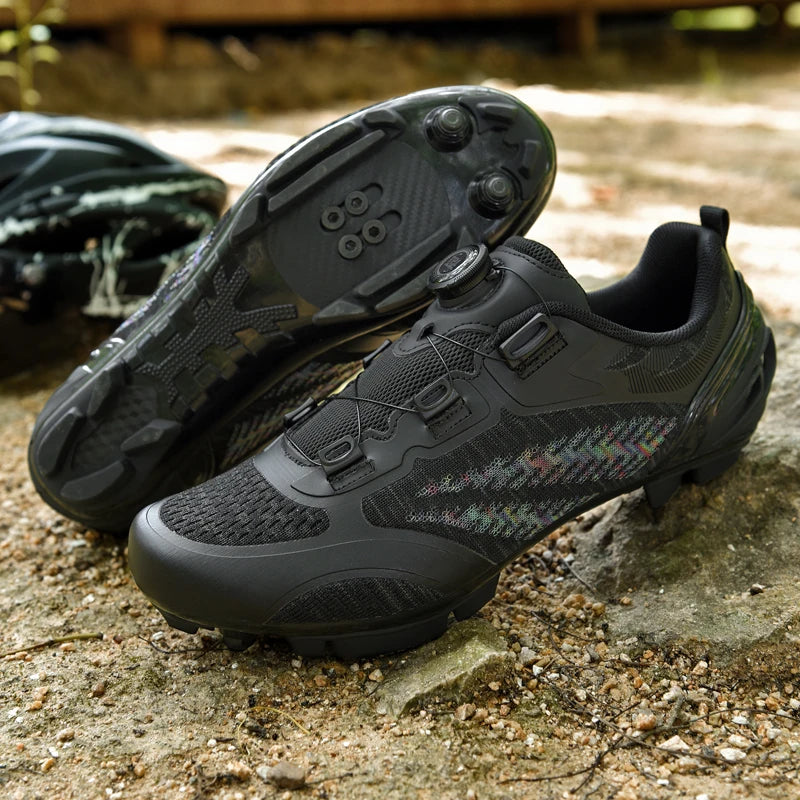 Scarpe da ciclismo MTB uomo donna T03 viola traspiranti, a sgancio rapido, per ciclismo su strada, sport outdoor, racing e allenamento