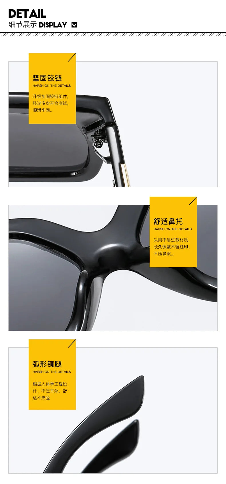 Light Luxury Square Large Frame Sunglasses With Hollow Temples, Personalized Catwalk Sunglasses, Women's Casual Sunglasses UV400