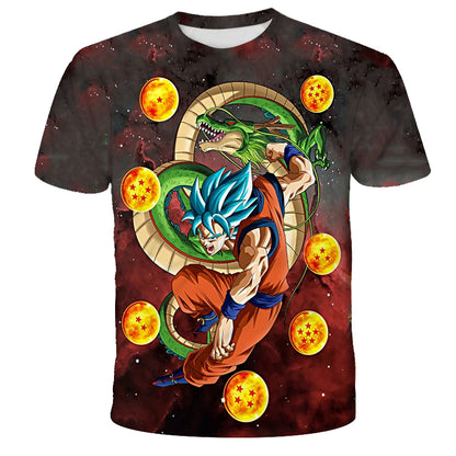 Anime Dragon Ball Son Goku 3D Print Kids T Shirt Summer Fashion Casual T-shirt Boy Girl Unisex Children's Clothing Tshirt Tops