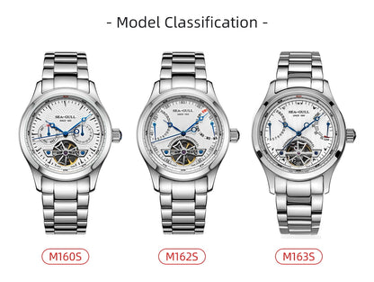 Seagull Flywheel Series Men's Watch Xidong Mechanical Watch 316L Precision Steel Band 39mm Business Watch Relojes Para Hombres