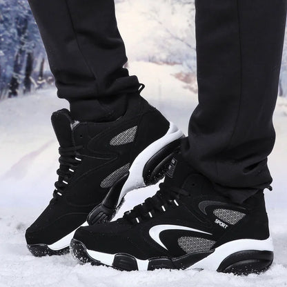 Men's Snow Boots Winter Warm Couple Casual Sneakers Fashion Leather Outdoor Sport Running Tenis Men Non-slip Big Size 48 Trainer