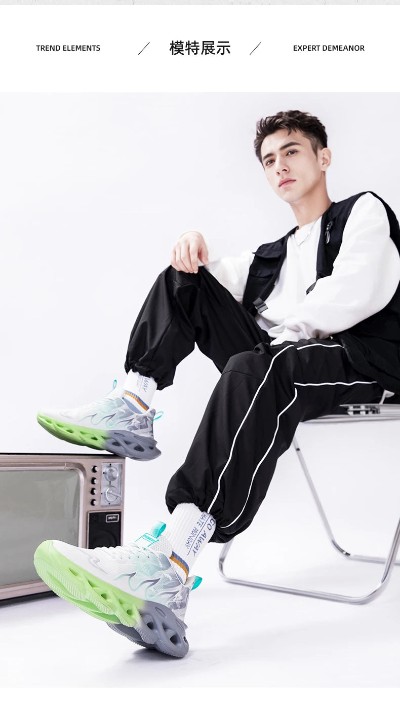 Men Running Shoes Breathable Mesh Sports Shoes Cushion Casual Sneakers Lightweight Comfortable Tennis Shoes﻿ Athletic Footwear