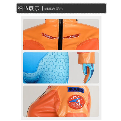 Conjunto completo de cosplay de Juno de Overwatch 2 com peruca e fato, roupa de heroína de suporte para Halloween e Carnaval, Juno Teo Minh, mulher e raparigas