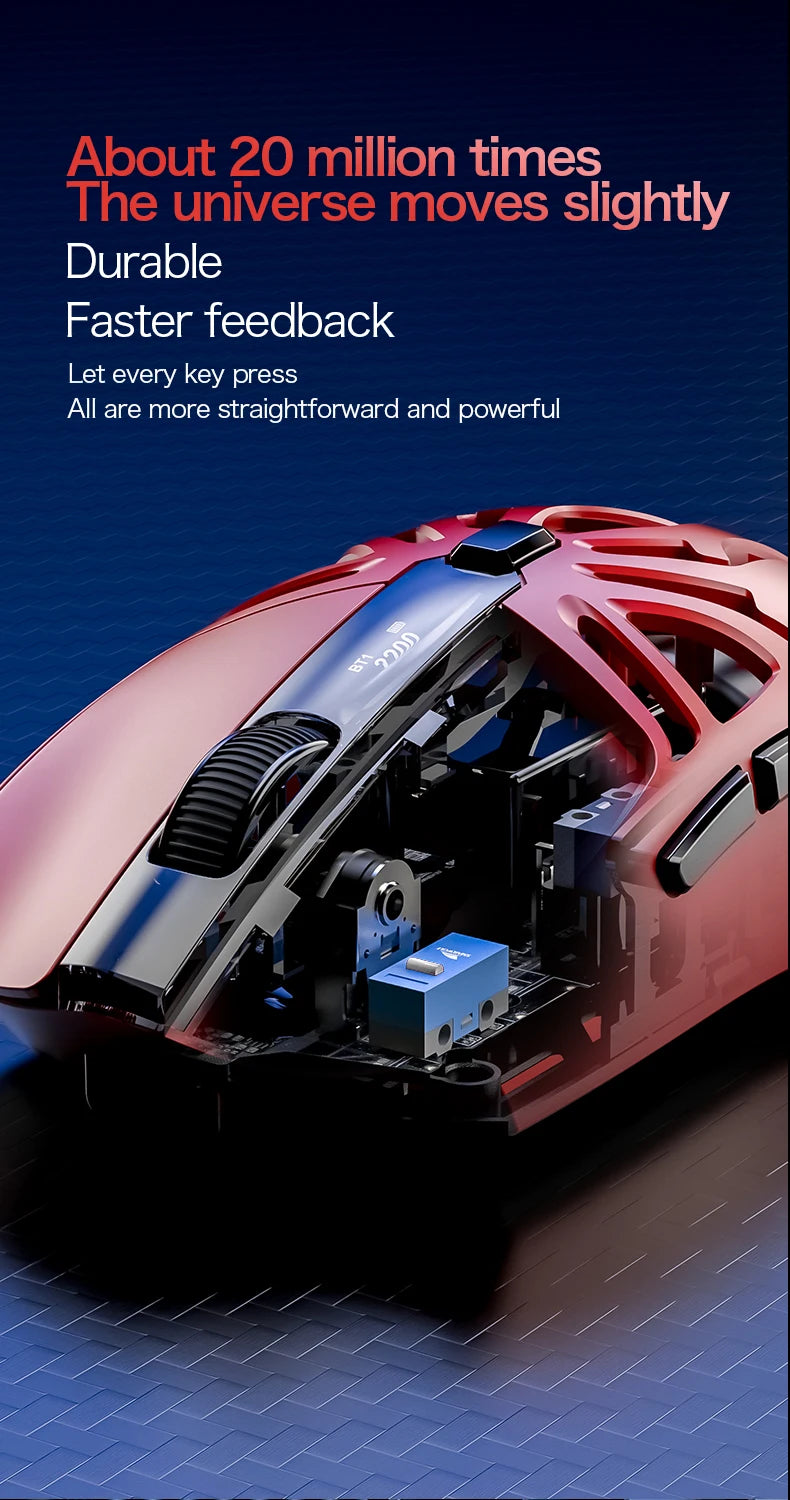 SMAILWOLF M8 Wireless Bluetooth Tri-Mode Mouse Lightweight PAW3311 Gaming RGB Magnetic Charging 12000dpi Gaming Mouse