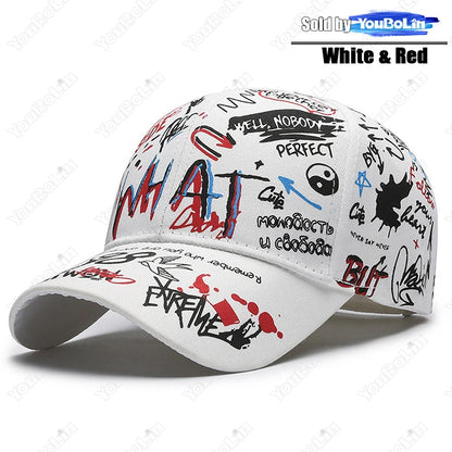 Cappellino da baseball graffiti per uomo e donna – Cappello regolabile in cotone stile street snapback