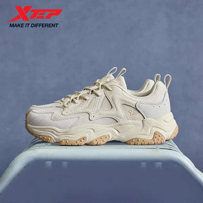 Xtep casual shoes 2025 spring and summer lightweight sports shoes with thick sole, fashionable street style sneakers 875319320004