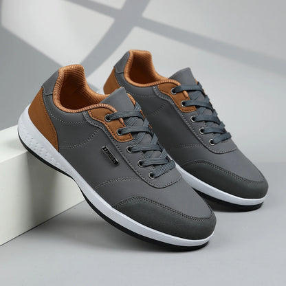New Men's Shoes Spring Autumn Waterproof Walking Shoes Non-Slip Cushioning Men's Casual Leather Sports Shoes Men's Tennis Shoes