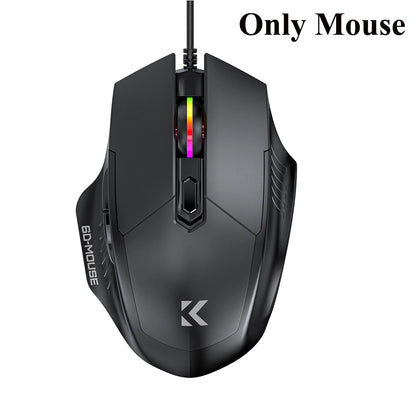 KEBIDUMEI RGB Mechanical Keyboard USB Wired Gaming Keyboard 104 Keys Hot Swappable Ergonomic Keyboard Computer Accessories For PC