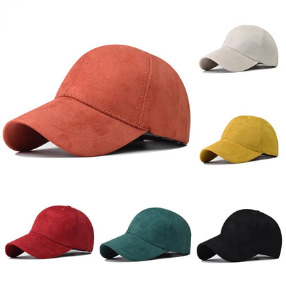 Casquette de baseball en daim en gros, automne-hiver, pour hommes et femmes, casquette unie d'hiver, style urbain, unisexe, ajustable, décontractée, unie, Gorra Caps