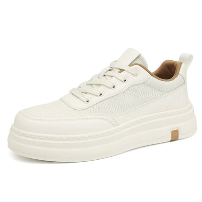British Style Casual Leather Shoes Men Classic Soft Leather Breathable Lace-Up Walking Shoes Flat Brand Minimalist Driving Shoes