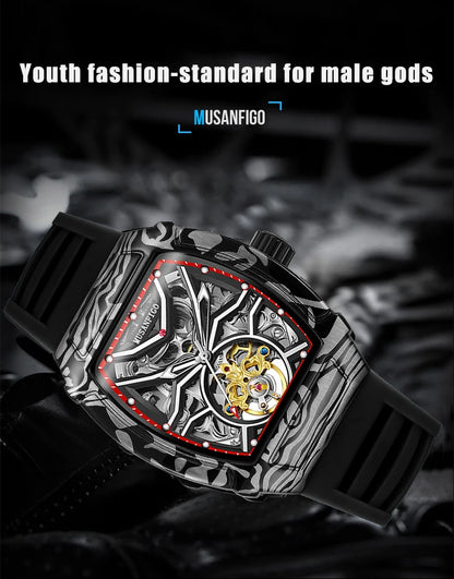 Fully automatic skeleton mechanical watch, fashionable personality, luxury hot men's watch, casual business watch