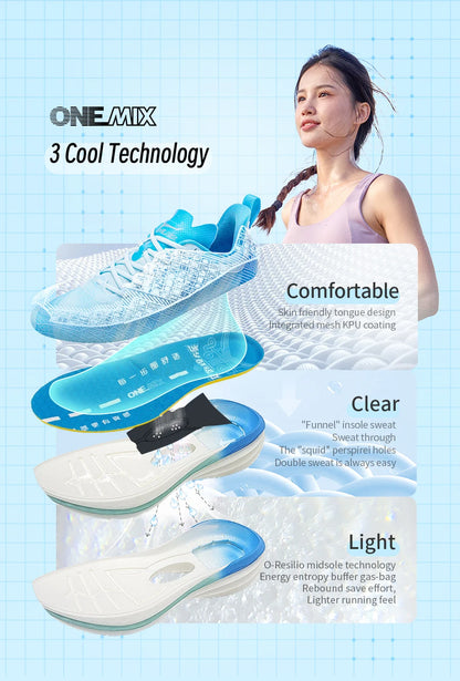 ONEMIX Chinese Sports Shoes New Shock-absorbent Men Running Shoes Non-slip Breathable Lightweight Outdoor Women Sneaker