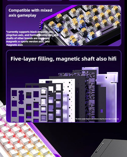 Magnetic Keyboard mechanical Aula Hero68he wired RGB 65% teclados gamer Hot-Swap pc 8000 Hz Polling Rate white clavier mecanique