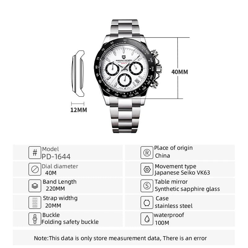 PAGANI DESIGN 2026 New Sport Chronograph Top Brand Luxury Quartz Watch For Men Sapphire crystal  Automatic Date Wrist watch Men