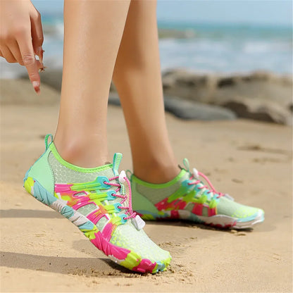 Men Women Water shoes Upstream Wading Swimming Barefoot Five Fingers Aqua Shoes Colorful Beach Seaside Light Unisex Sneakers New