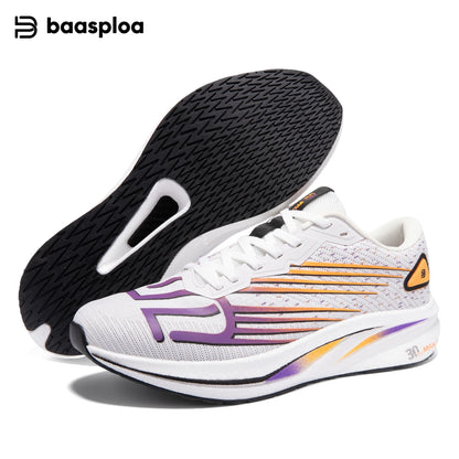 Zapatillas profesionales de running Baasploa para hombre, ligeras y transpirables, zapatillas deportivas de jogging para mujer con placa de carbono y suela antideslizante