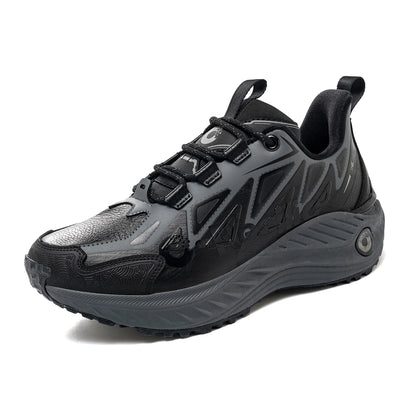ONEMIX Men Trail Running Shoes Wearable Anti-Slip Leather Sneakers Support Stable Off Road Sports Shoes Outdoor Walking Sneakers