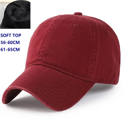 Muška, ženska, prevelika (oversize) XXL bejzbol kapa od 100% pamuka, velika bejzbol kapa za veće glave 56-63 cm (23,5"-25,5"), podesiva jednobojna očinska kapa
