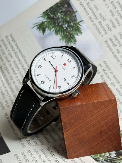 New 1963 Men's Pilot Watch 41mm Retro Gold Classic Sweep Second Stainless Steel Leather Strap Sport Fashion Men's Watch