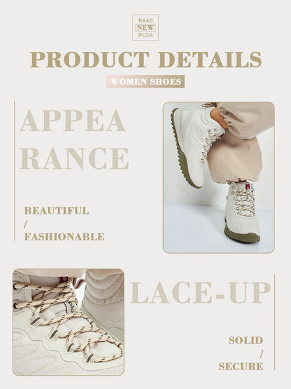 Baasploa Winter Women Sneakers Plush Warm Snow Boots Non-Slip Waterproof Shoes Women Outdoor Boots Walking Shoes
