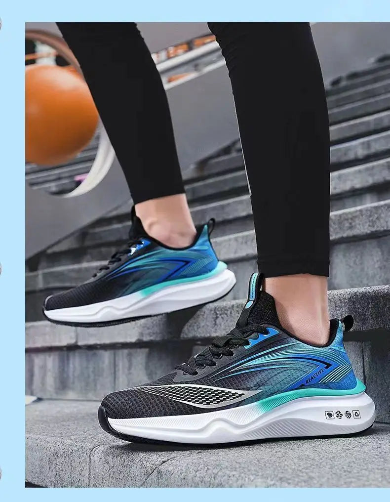 Men's Breathable Running Shoes Summer Hot Sale Of The Season Casual Sporty Fish Thread Soft Bottom Thick Heel Cross-Border St...