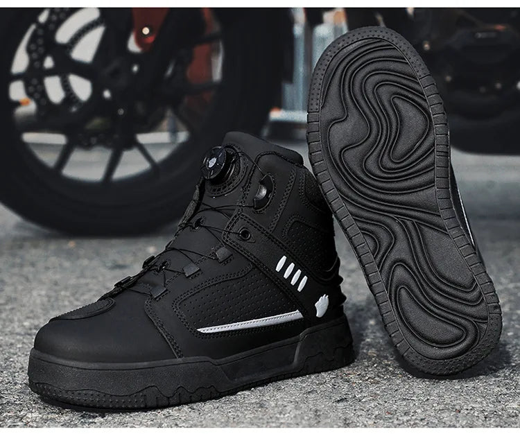 Motorcycle Boots Men Biker Shoes Moto Sneaker Microfiber Leather Adventure Motocross Shoes Anti-slip Motorcycle Equipment