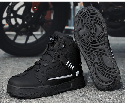 Motorcycle Boots Men Biker Shoes Moto Sneaker Microfiber Leather Adventure Motocross Shoes Anti-slip Motorcycle Equipment