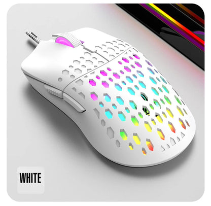 OnePlus G701 Wired Gaming Mouse, 6-Button Honeycomb RGB Gaming Mouse for PC, Ergonomic USB Wired Gaming Mouse for Windows, macOS & Office Use