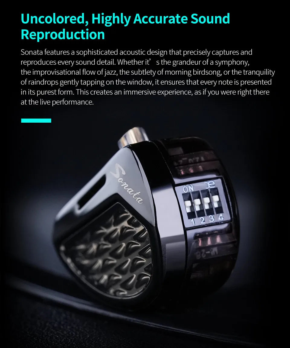 KZ Sonata 28BA HiFi Wired In-Ear Headphones, Tunable Balanced Armature Earphones for Audiophile Music, Gaming & Studio Monitoring