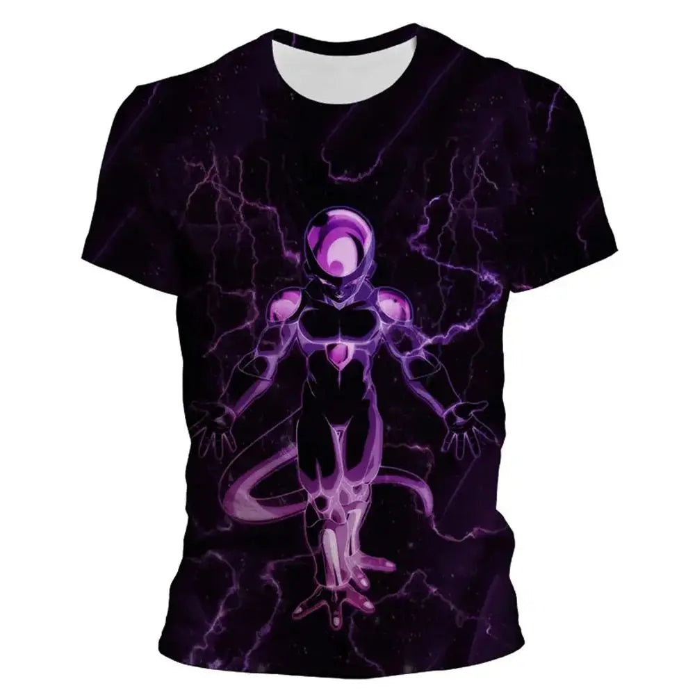 206 Dragon Ball Style Anime Men's 3D Printed T-shirt Summer Fashion Short Sleeved Women's Top New Casual Children's T-shirt