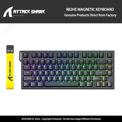 ATTACK SHARK R82HE Gaming Keyboard Magnetic 75% Wired 8000Hz Rapid Trigger ProGamer Keyboard, 0.005mm RT Accuracy, 0.08ms Latency