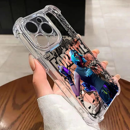 Capa de telemóvel Fortnite para Samsung Galaxy S26 S25 S24 S23 S22 S21 S20 Edge FE Ultra Plus 4G 5G, em TPU transparente antiqueda