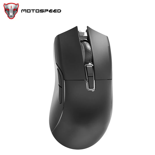 Motospeed Darmoshark N3 Pro Bluetooth belaidė žaidimų pelė, dvigubas 8K, trijų režimų, įkraunama, PAW3395, 64g ergonominė žaidėjų pelė
