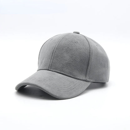 Casquette de baseball en daim en gros, automne-hiver, pour hommes et femmes, casquette unie d'hiver, style urbain, unisexe, ajustable, décontractée, unie, Gorra Caps