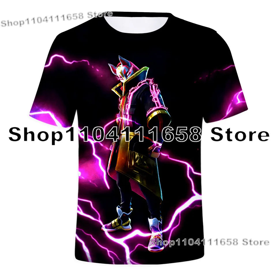T-shirt Banana Peely para mulher, criança e homem, inspirado em F-Fortnite — T-shirt 3D estampada Battle Royale, top de verão, presente de aniversário