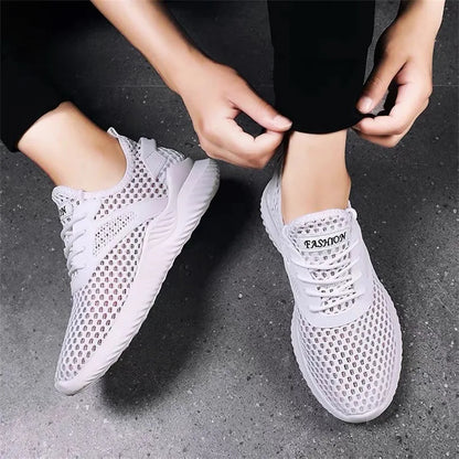 Breathable Mesh Running Shoes Men's Low Cut Slip-On Sports Sneakers Flat Heel Lightweight Comfortable Unisex Trainers