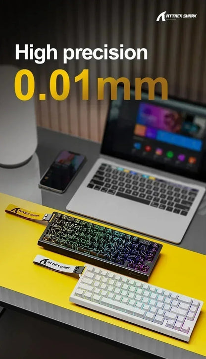 Attack Shark X68 HE Gaming Keyboard Magnetic Mechanical Wired for Pro Gaming 0.01mm Rapid Trigger 8000Hz 128K Rate