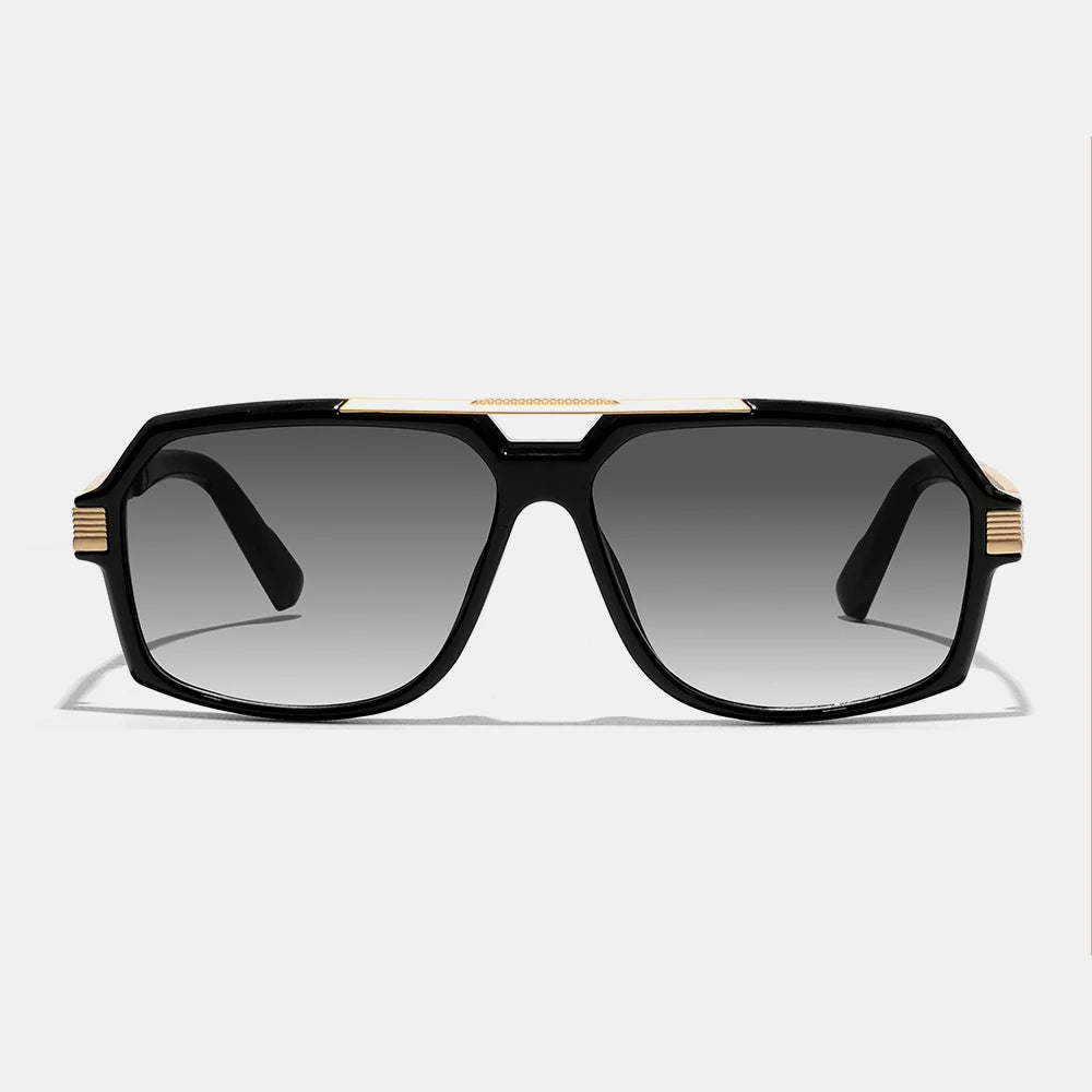 Ruiao Double-Bridge Pilot Sunglasses UV400 Fashion Gradient Shades Metal Frame Unisex Sun Glasses for Men And Women Driving