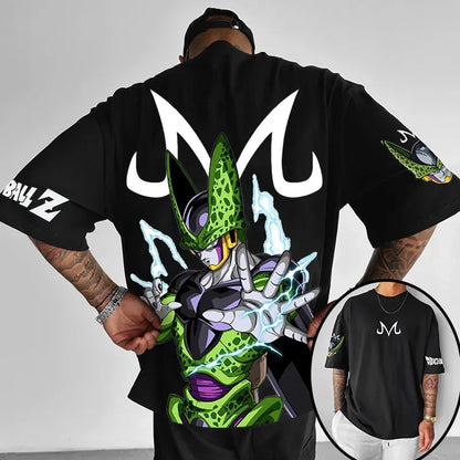 Dragon Ball Z-print T-shirt i bomuld med korte ærmer Son Goku Vegeta til mænd og kvinder Harajuku Y2k Tee vintage sommer-streetwear