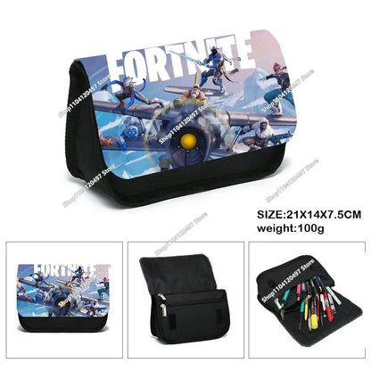 Anime Pencil Bag Kawaii Fortnite Pencil Case Large Capacity Waterproof Handheld Cosplay Pencil Pouch Office Stationary Gift Toy