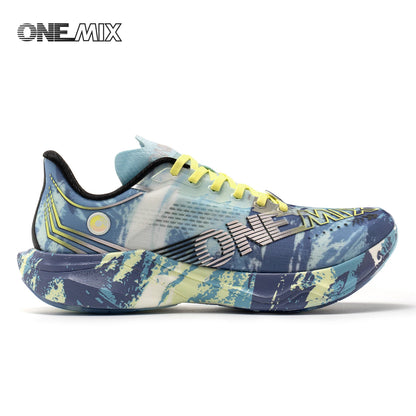 ONEMIX New Nylon Carbon Board Marathon Running Racing Shoes Shock-relief Professional Stable Support Ultra-light Rebound Sneaker