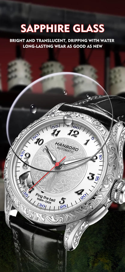 HANBORO hourly clock series men's fully automatic mechanical watch 5379