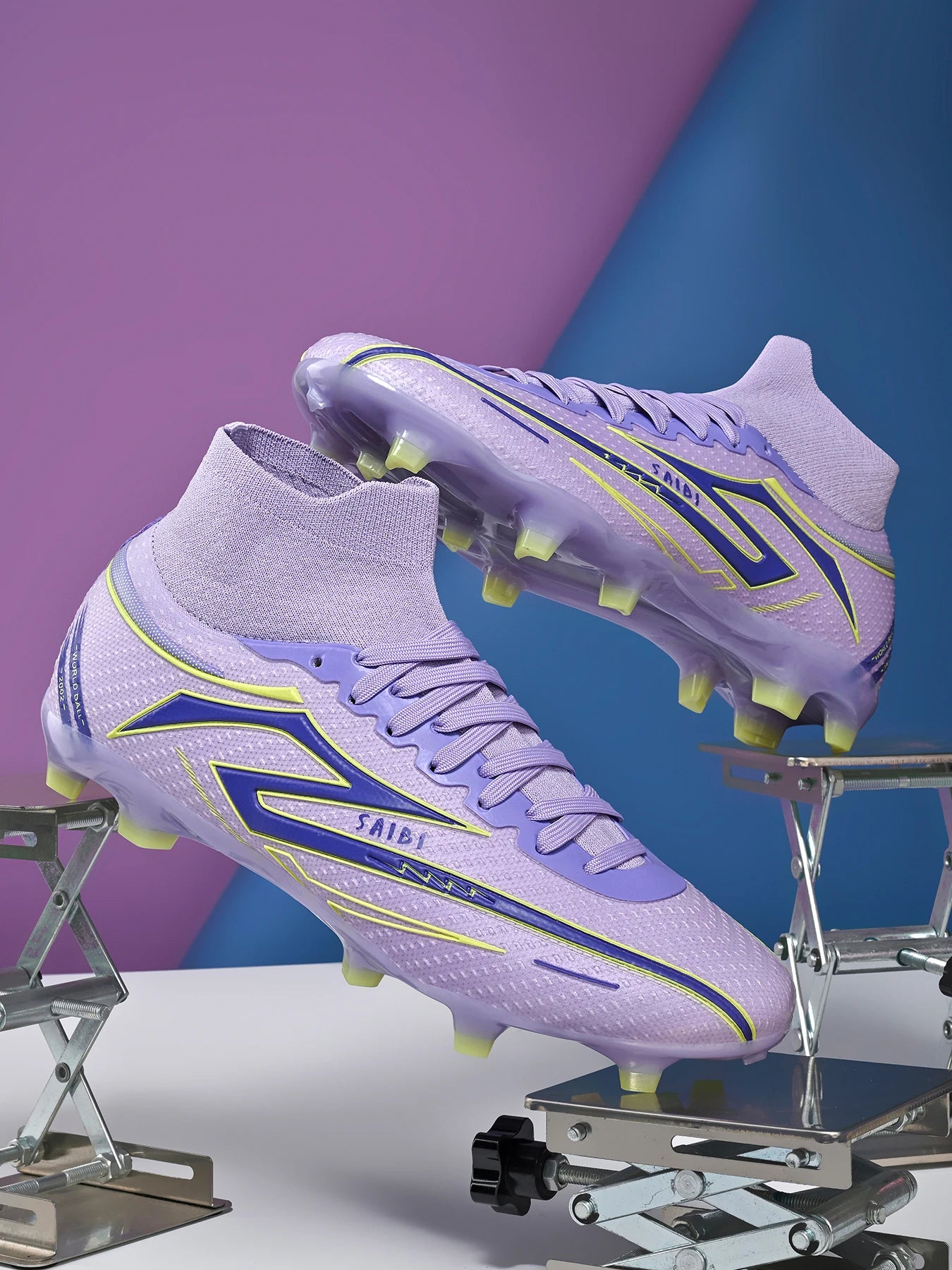 AG/FG Long Studs Soccer Shoes，PU Fabric Mixed Upper，TPU Sole Wear Resistant Anti Slip，Men Women Kids Youth Outdoor Sports