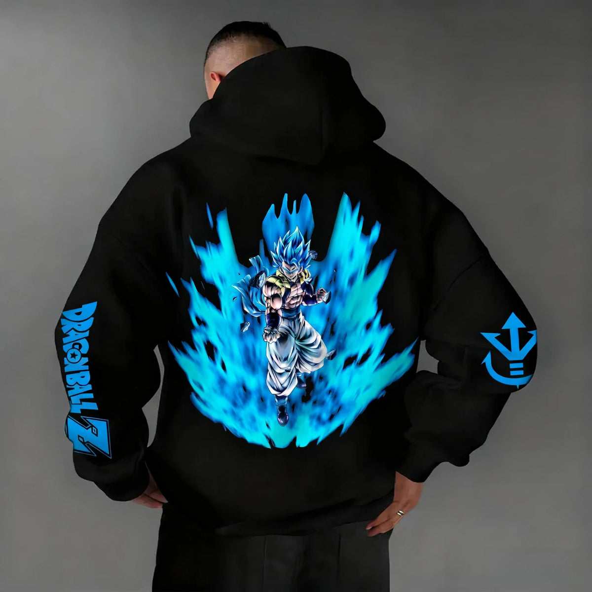 Sweat à capuche zippé polyvalent Dragon Ball Anime Y2K pour homme, automne/hiver, nouveau modèle Gogeta imprimé, style américain décontracté et ample, haut assorti parent-enfant