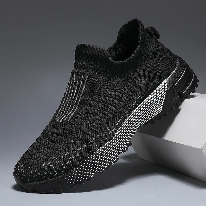 Men Casual Sport Shoes Breathable Lightweight Sneakers Outdoor Mesh Black Running Shoes Athletic Jogging Tenis Walking Shoes