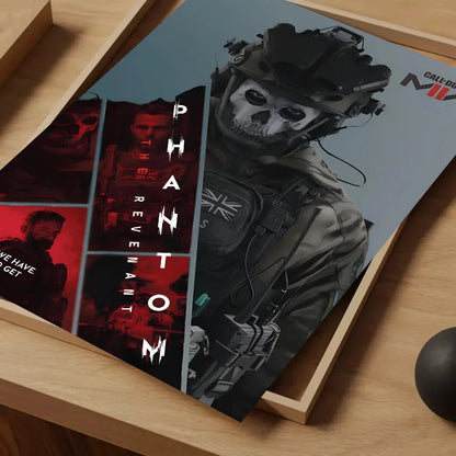 COD Call Of Duty G-Ghosts Poster Self-adhesive Art Waterproof Paper Sticker Coffee House Bar Room Wall Decor