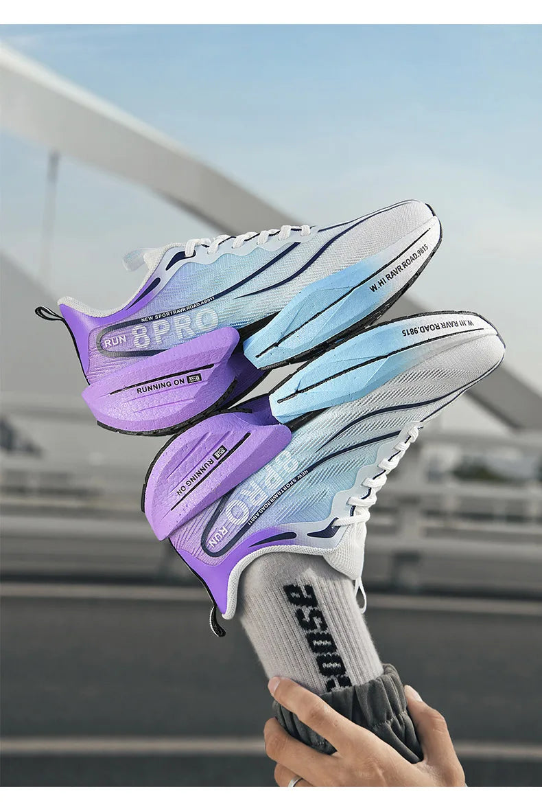 Men's Running Shoes Carbon Plate Racing Marathon Athletic Shoes Cushioned Comfortable Road Sneakers Teenage Training Shoes