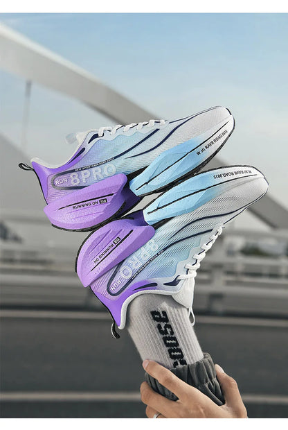 Men's Running Shoes Carbon Plate Racing Marathon Athletic Shoes Cushioned Comfortable Road Sneakers Teenage Training Shoes